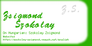 zsigmond szokolay business card